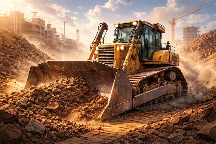 Бульдозер в работе